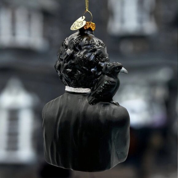 New Edgar Allan Poe Raven Glass Christmas Ornament (USA) - Picture 2 of 7